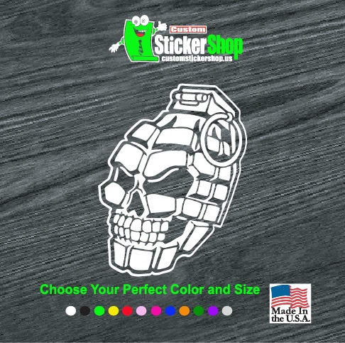 skull grenade decal sticker