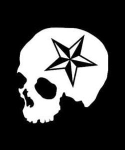 Nautical Star Skull Window Decal