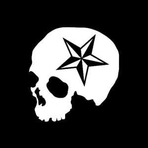 Nautical Star Skull Window Decal