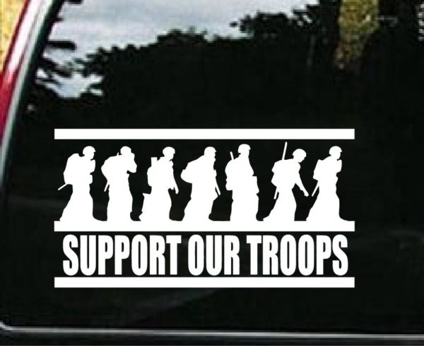 Support Our Troops window Decal Sticker | MADE IN USA