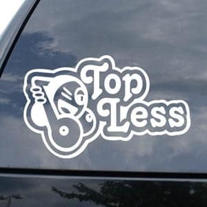 Topless Funny JDM Window Decal - https://customstickershop.us/product-category/jdm-stickers/