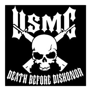 USMC Death Dishonor Window Decal - https://customstickershop.us/product-category/army-navy-marines-decals/