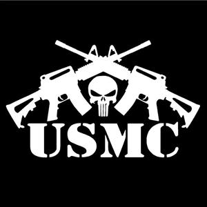 Punisher USMC AR AK Window Decal - https://customstickershop.us/product-category/army-navy-marines-decals/