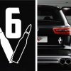 V6 Bullet Car Decal Sticker - https://customstickershop.us/product-category/stickers-for-cars/