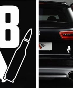 V8 Bullet Car Decal Sticker - https://customstickershop.us/product-category/stickers-for-cars/