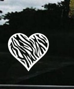 Zebra Heart Window Decal Sticker - https://customstickershop.us/product-category/stickers-for-cars/