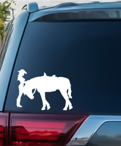 Cowgirl with Horse Window decal Sticker