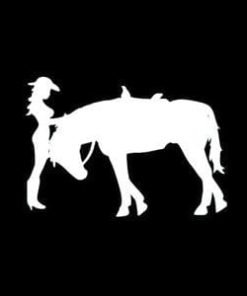 Cowgirl with Horse Window Decals
