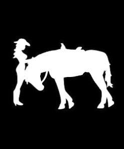 Cowgirl with Horse Window decal Sticker