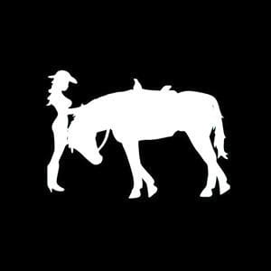 Cowgirl with Horse Window Decals