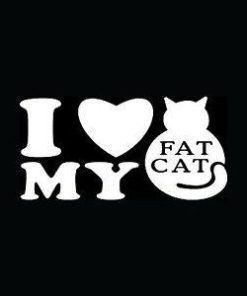 I Love my Fat Cat Stickers