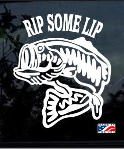 rip some lip bass fishing decal sticker