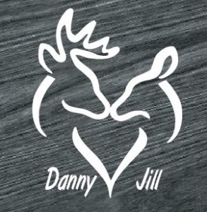 buck and doe heart with names decal sticker