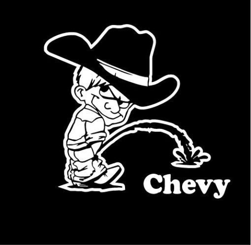 Calvin Piss On Chevy Window Decal