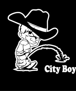 Calvin Piss On City Boy Decal Stickers