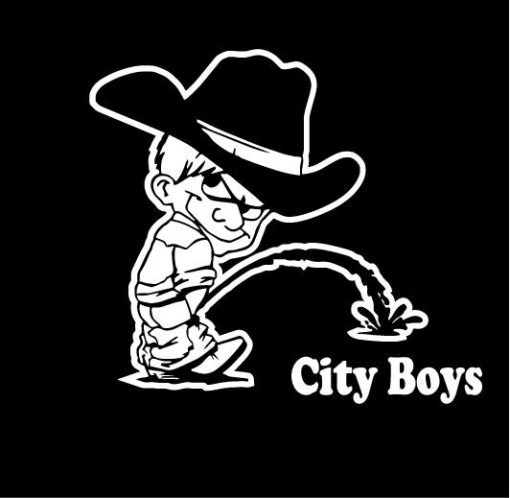 Calvin Piss On City Boy Decals