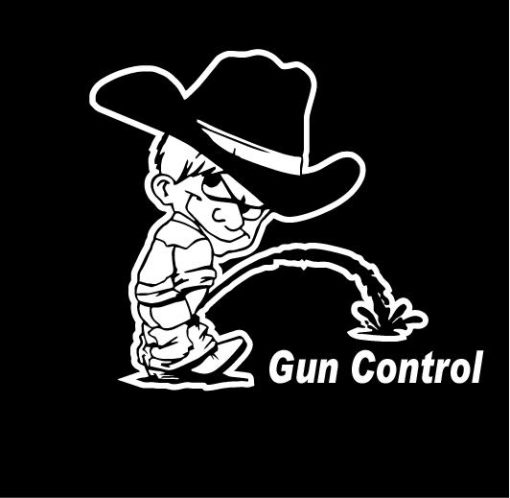 Calvin Piss On Gun Control Decals