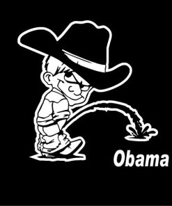 Calvin Piss On Obama Decals