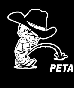 Calvin Piss On Peta Decal Stickers