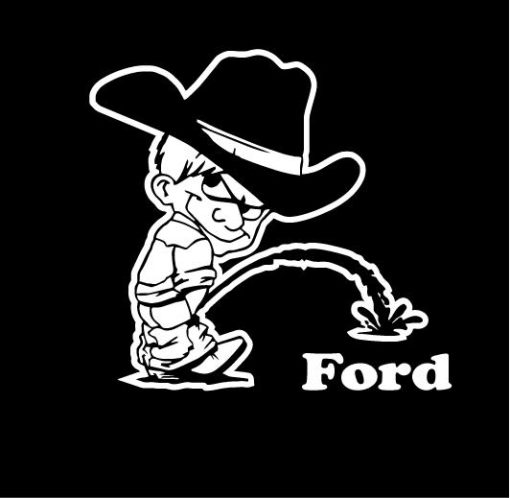 Calvin Piss On Ford Decals