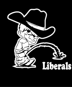 Calvin Piss On Liberals Decal Stickers