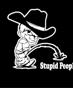 Calvin Piss On Stupid People Decal Stickers