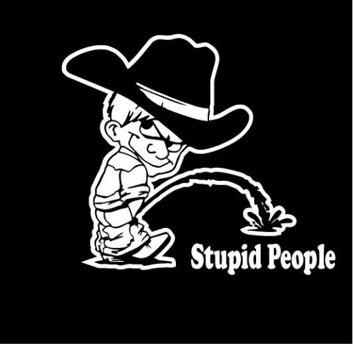 Calvin Piss On Stupid People Decals