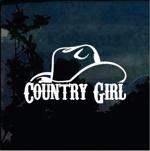 Country Girl Hat Window Decal Sticker