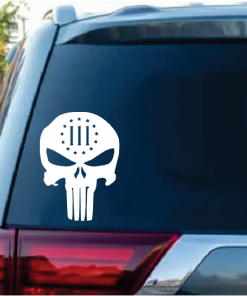 Punisher Skull 3 percenter window Decal Sticker