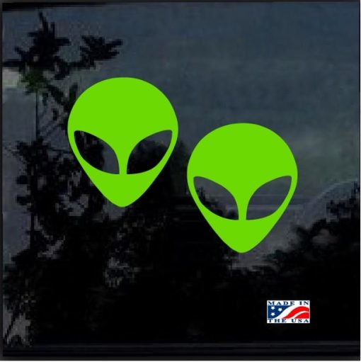 alien head pair window decal sticker