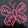 Breast Cancer Ribbon Butterfly Decal A1