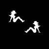 Cowgirl Mudflap Decal Stickers Set of 2