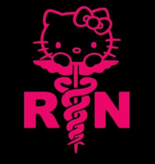 Hello Kitty Nurse RN Decal sticker