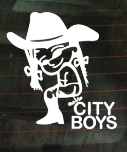 Piss On City Boys Girl Peeing Decal Stickers