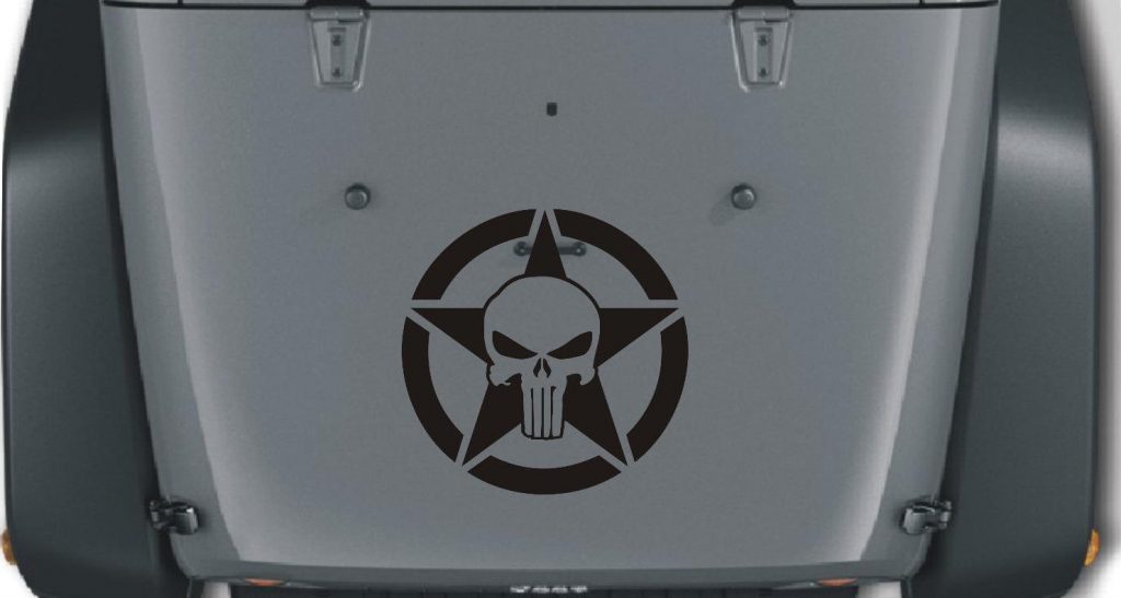 Jeep Hood Decal Punisher Star