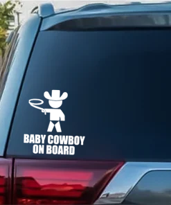 Baby Cowboy On Board Sign - Baby on Board Sticker