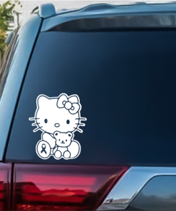 Hello Kitty with teddy bear Window Decal Sticker