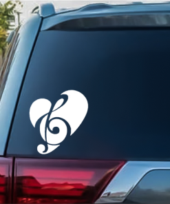Love Music Heart Note Window Decal Sticker
