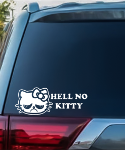 Hell No Hello Kitty grumpy Cat Window Decal Sticker