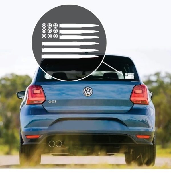 American Flag Bullets Window Decal Sticker