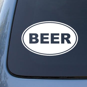 Beer Off Euro Oval Decal Sticker