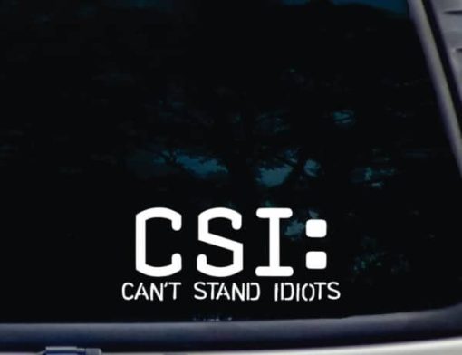 CSI Cant Stand Idiots Decal Sticker