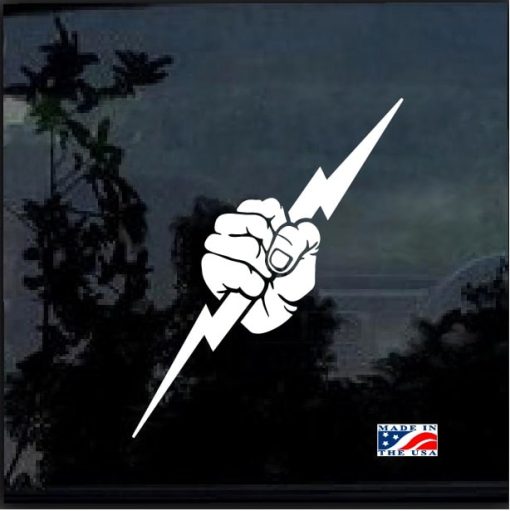 Electrician Lightning Bolt Fist Decal Sticker
