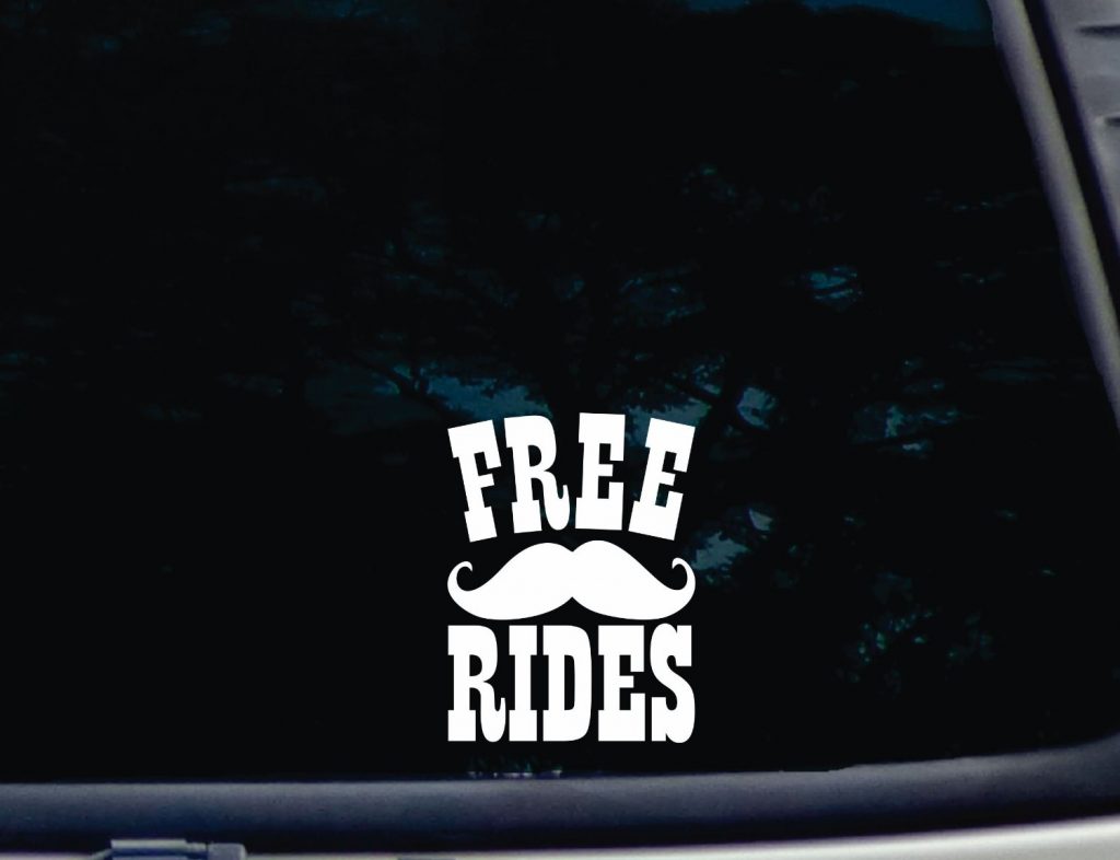 Free mustache rides Decal Sticker