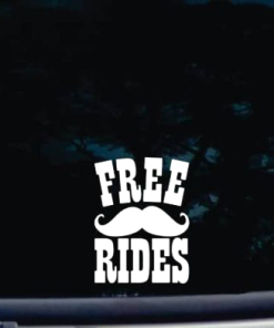 Free mustache rides window decal Sticker