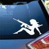 Sexy Girl With Gun Ak Window Decal Sticker