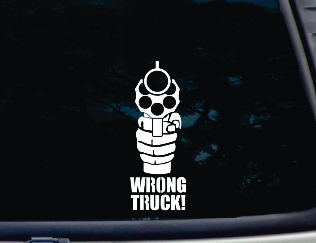 Wrong Truck Gun Pistol decal sticker