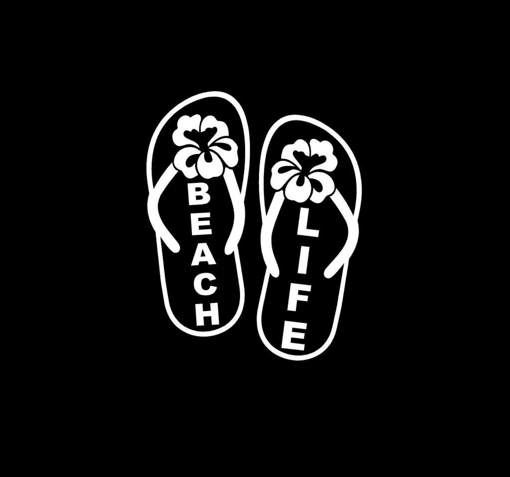 Beach Life Flip Flops Decal Sticker