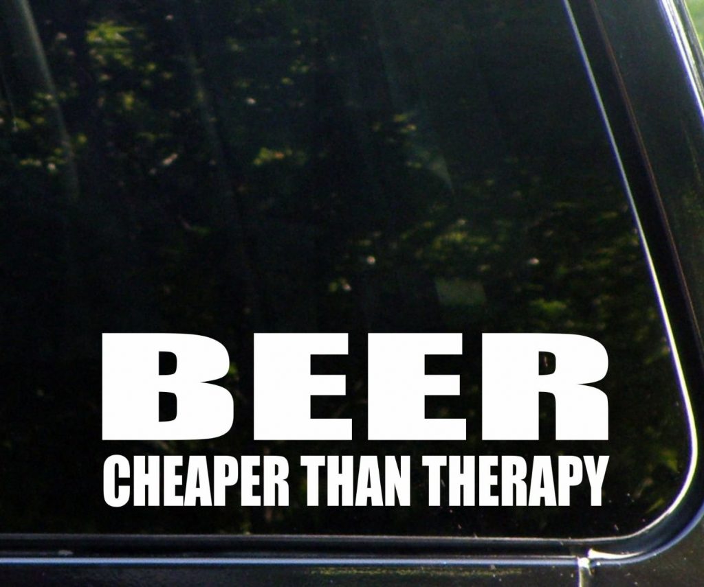 Beer Cheaper than therapy Decal Sticker
