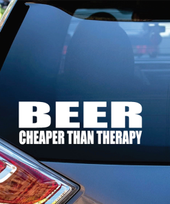 Beer than therapy Window Decal Sticker